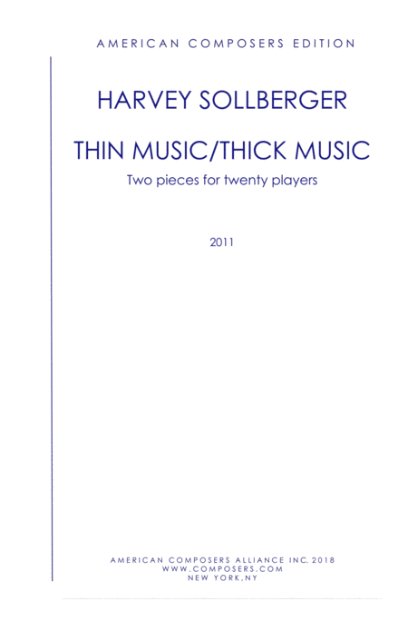 Free Sheet Music Sollberger Thin Music Thick Music