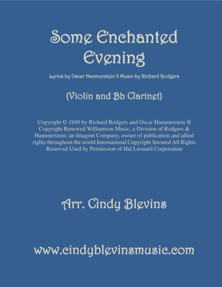 Some Enchanted Evening Arranged For Violin And Bb Clarinet Sheet Music