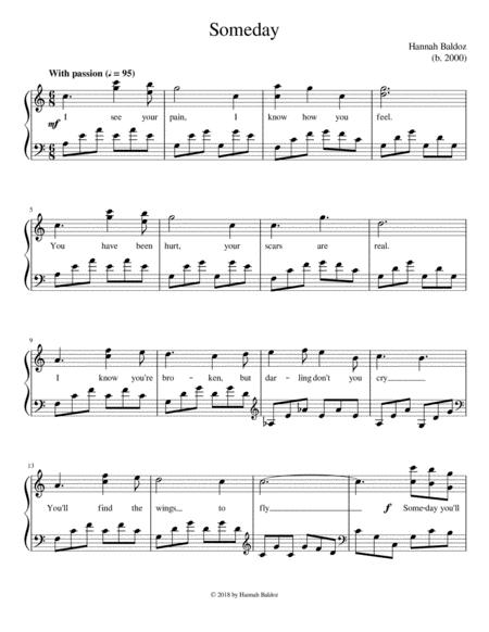 Someday With Lyrics Hannah Baldoz Sheet Music