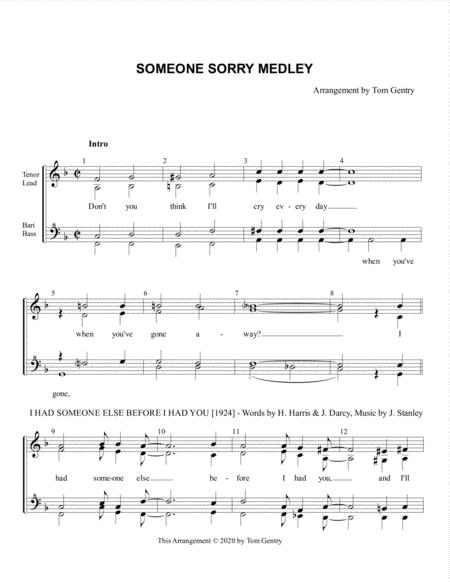 Someone Sorry Medley Ssaa Sheet Music