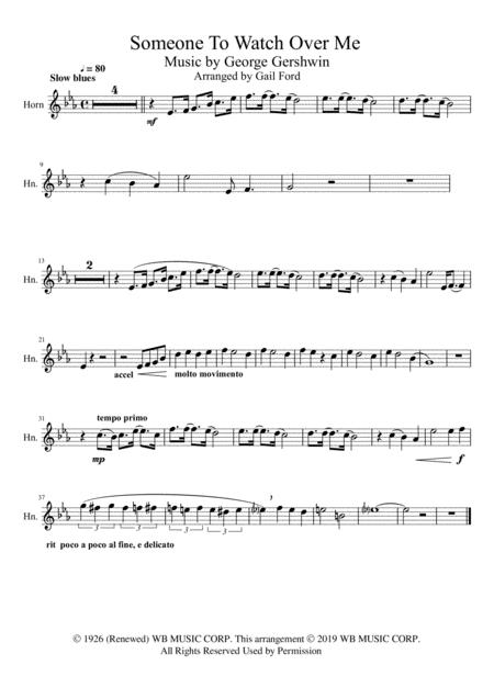 Free Sheet Music Someone To Watch Over Me By George Gershwin