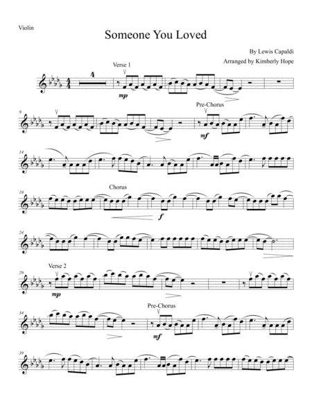 Someone You Loved By Lewis Capaldi Violin Solo Sheet Music