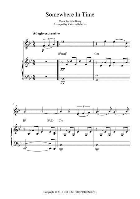 Free Sheet Music Somewhere In Time English Horn Solo And Piano Accompaniment