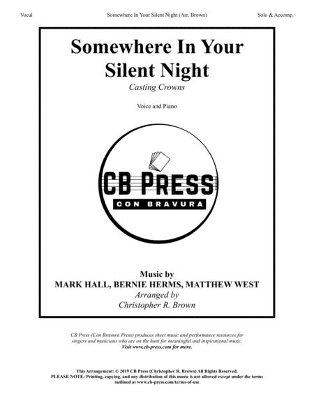 Somewhere In Your Silent Night Casting Crowns Solo With Piano Accompaniment Sheet Music