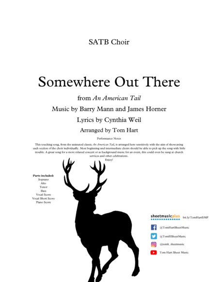 Somewhere Out There Satb Choir Sheet Music