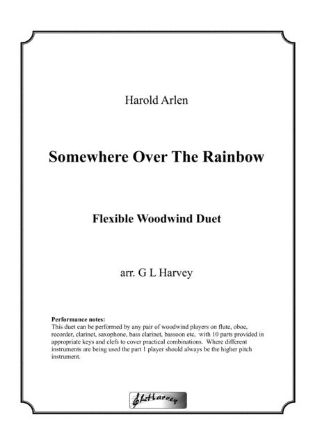 Somewhere Over The Rainbow Flexible Woodwind Duet Sheet Music