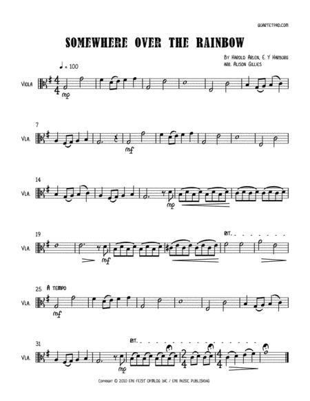 Somewhere Over The Rainbow Solo Viola Sheet Music