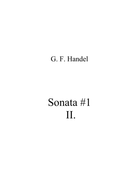 Free Sheet Music Sonata 1 Movement 2