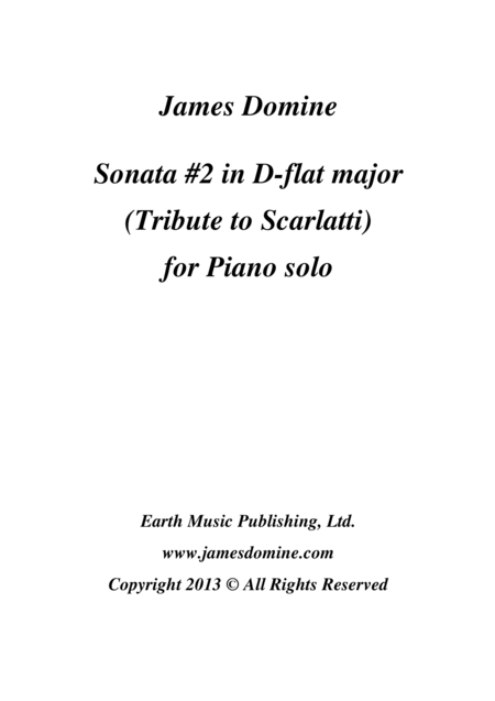 Sonata 2 In D Flat Major Tribute To Scarlatti Sheet Music