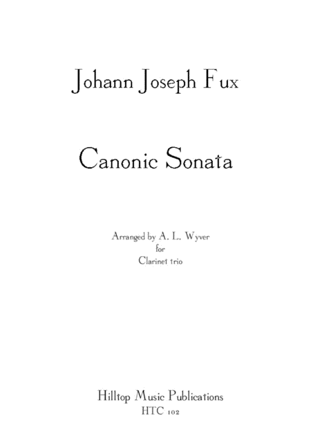 Sonata Canoni Arr Three Equal Clarinets Sheet Music