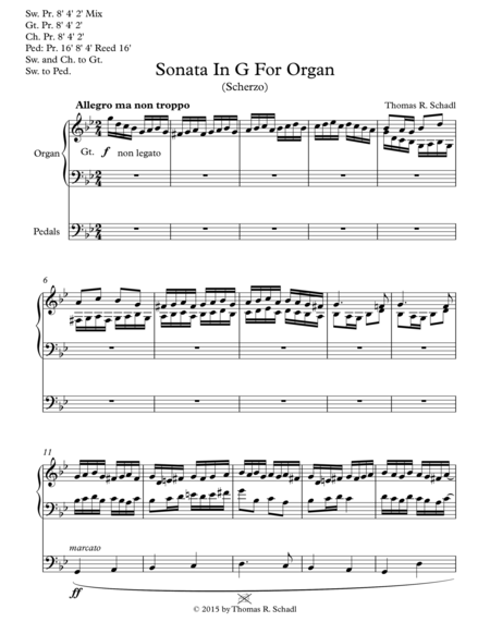 Free Sheet Music Sonata In G For Organ Scherzo