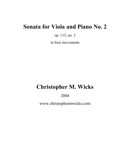 Sonata No 2 For Viola And Piano Sheet Music