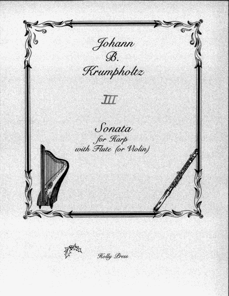 Free Sheet Music Sonata No 3 For Harp And Flute Or Violin