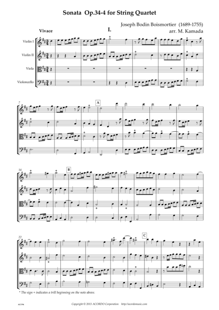 Free Sheet Music Sonata Op 34 4 For String Quartet