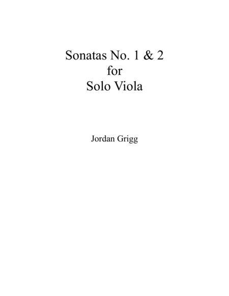 Sonatas No 1 And 2 For Solo Viola Sheet Music