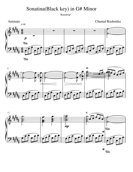 Free Sheet Music Sonatina Black Key In G Minor Raindrop