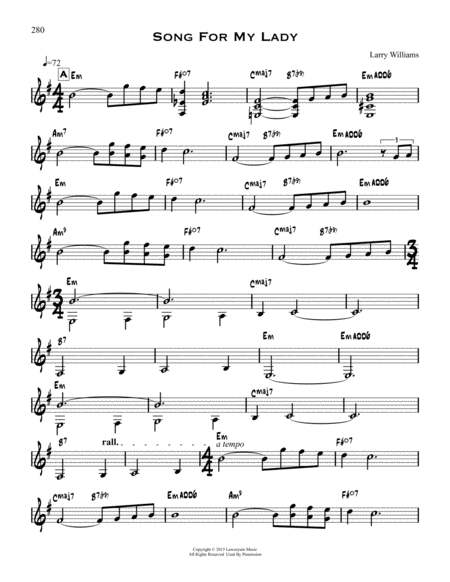 Song For My Lady Sheet Music