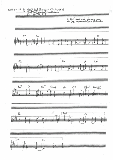 Free Sheet Music Song No 15