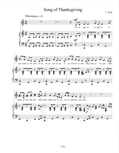 Song Of Thanksgiving Sheet Music