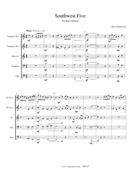 Southwest Five Score Sheet Music