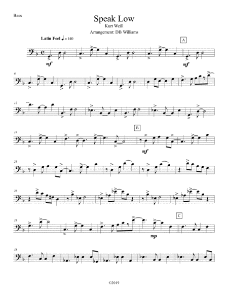 Speak Low Bass Sheet Music