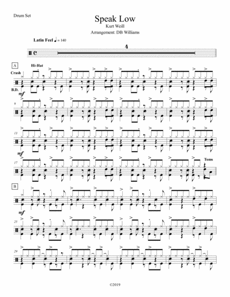 Speak Low Drum Set Sheet Music