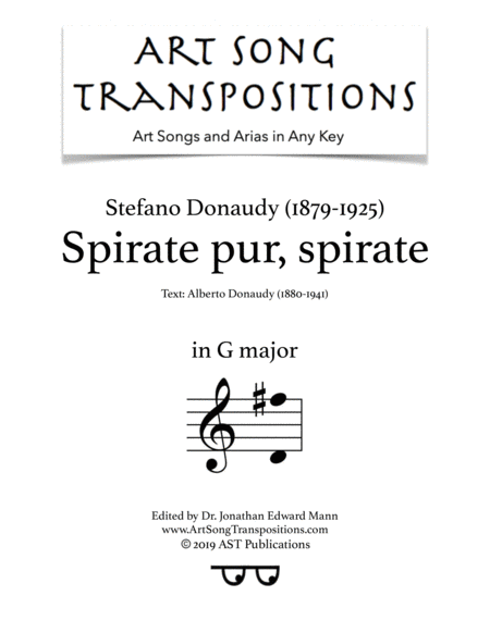 Spirate Pur Spirate G Major Sheet Music