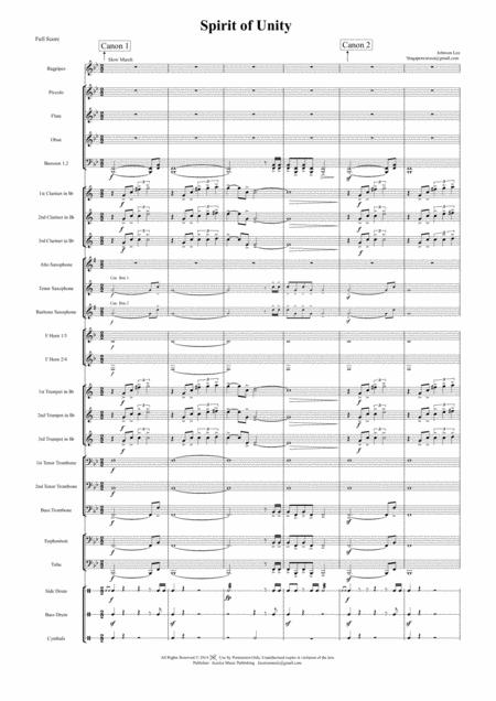 Free Sheet Music Spirit Of Unity