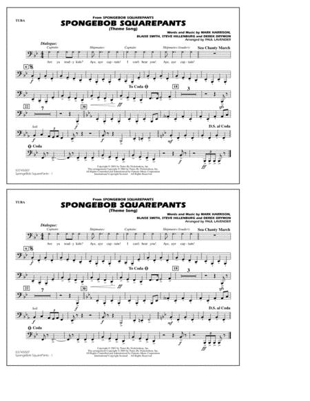 Spongebob Squarepants Theme Song Arr Paul Lavender Tuba Sheet Music