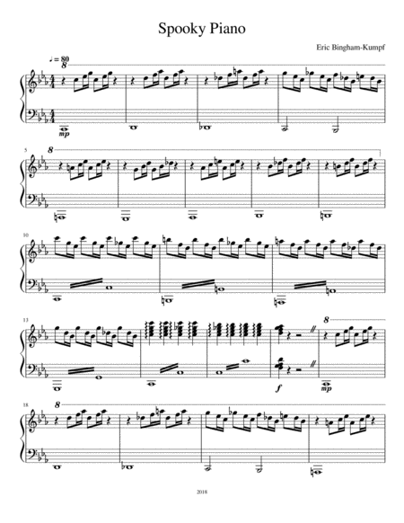 Free Sheet Music Spooky Piano