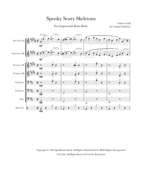 Spooky Scary Skeletons Edm Remix Sheet Music