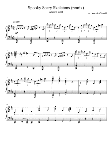 Spooky Scary Skeletons Remix Sheet Music