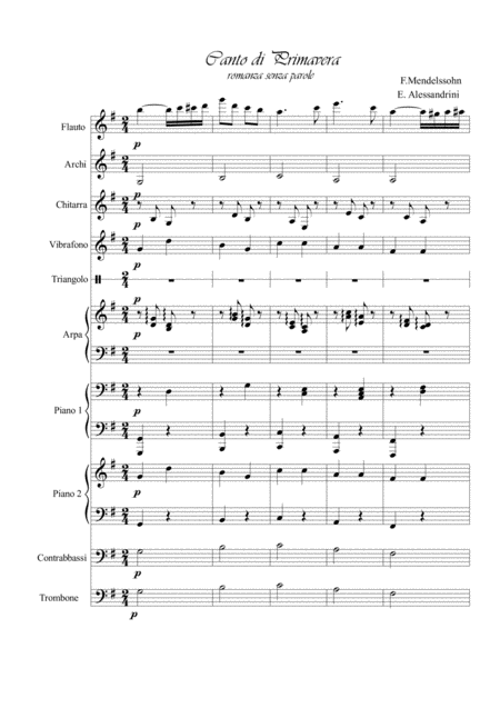 Spring Song Op 62 N 2 Sheet Music