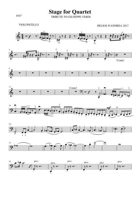 Free Sheet Music Stage For Quartet Cello Part