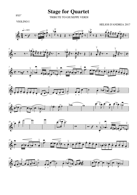 Stage For Quartet Violin I Part Sheet Music