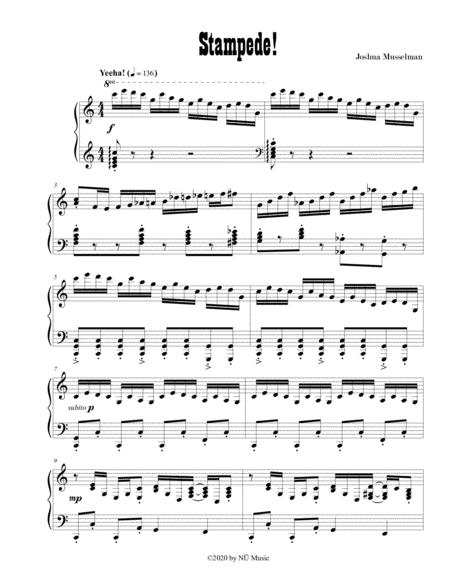 Free Sheet Music Stampede A Full Gallop Western Piano Solo