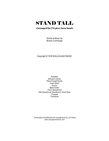 Stand Tall Arranged For 7 8 Piece Horn Band Sheet Music