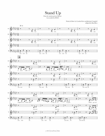 Stand Up From Harriet Ssatb A Cappella Sheet Music