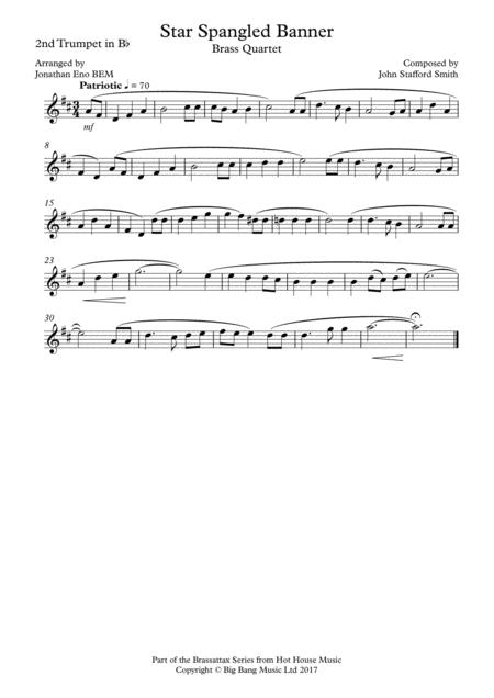 Star Spangled Banner Brass Quartet Sheet Music