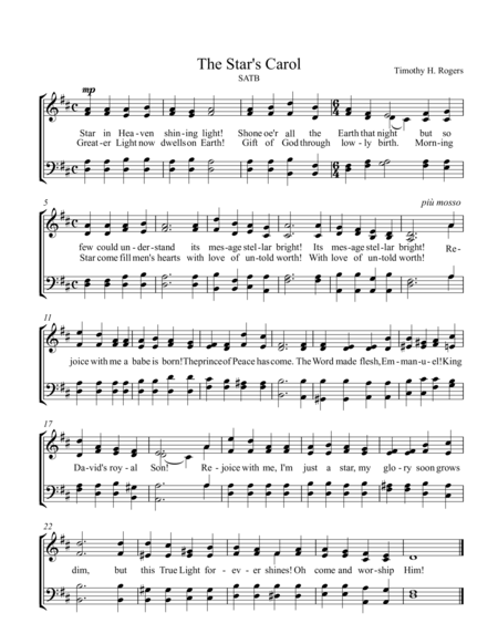 Free Sheet Music Stars Carol