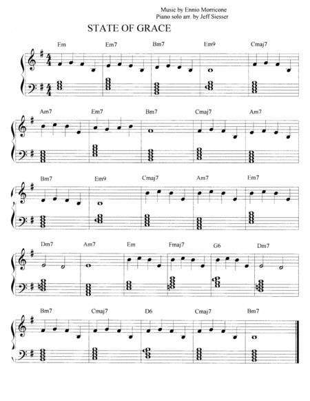 State Of Grace The Meet Theme Sheet Music