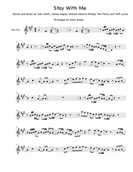 Stay With Me Original Key Alto Sax Sheet Music