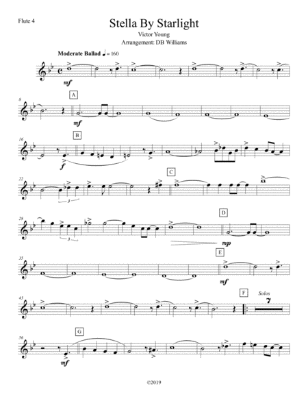 Stella By Starlight Flute 4 Sheet Music