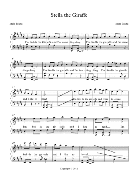 Stella The Giraffe Sheet Music