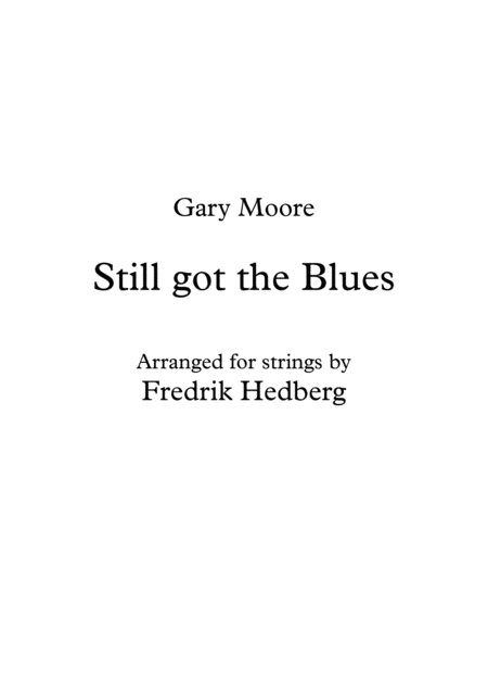 Still Got The Blues Background Strings Sheet Music