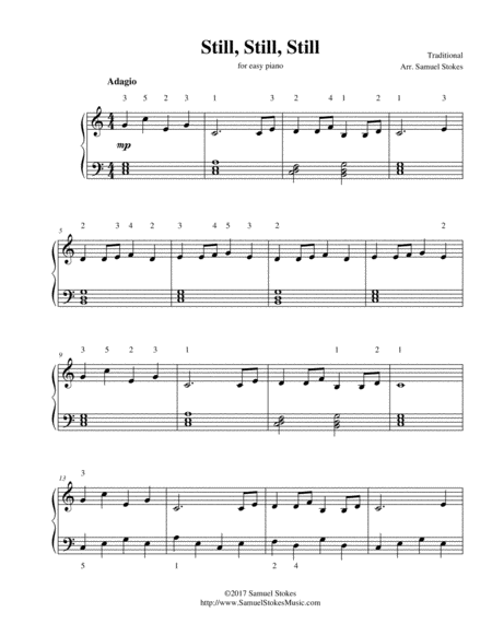 Still Still Still Easy Piano Sheet Music