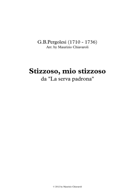 Stizzoso Mio Stizzoso Sheet Music