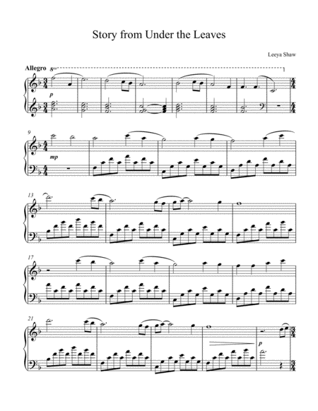 Story From Under The Leaves Sheet Music