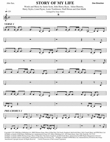 Story Of My Life Alto Sax Sheet Music