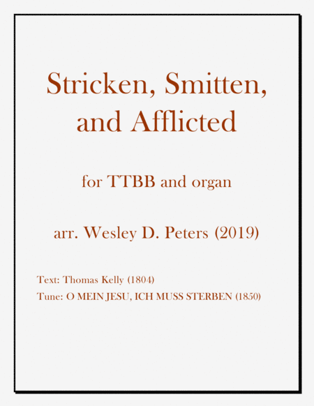 Free Sheet Music Stricken Smitten And Afflicted Ttbb